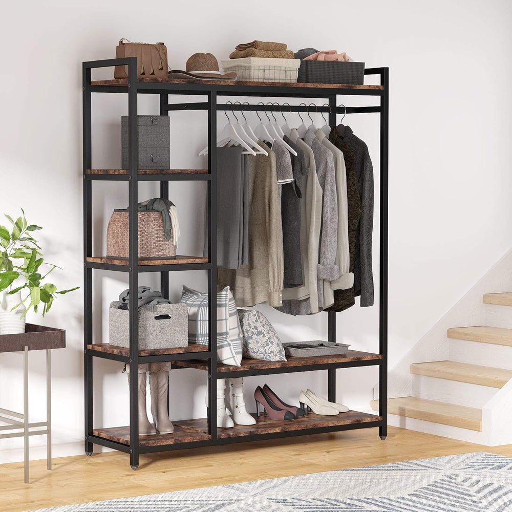 Freestanding Closet Organizer, Garment Rack with 6 Shelves view 5