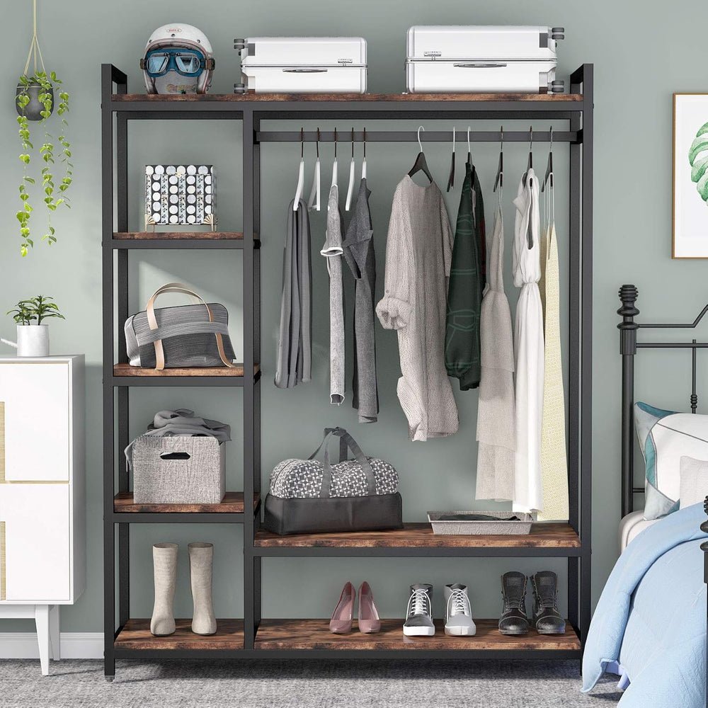 Freestanding Closet Organizer, Garment Rack with 6 Shelves view 6